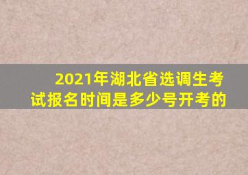 2021年湖北省选调生考试报名时间是多少号开考的