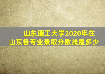 山东理工大学2020年在山东各专业录取分数线是多少