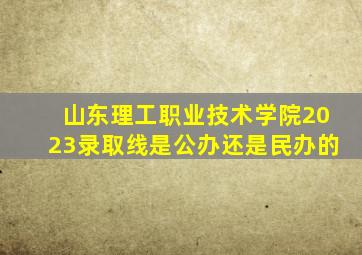 山东理工职业技术学院2023录取线是公办还是民办的